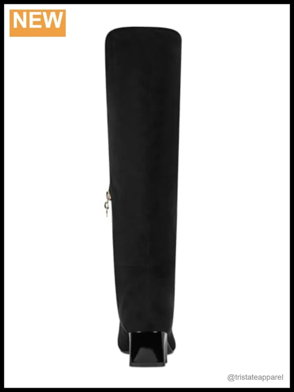 Women's Tall Knee High Heeled Boots Faux Leather Round Toe Block Heel Zip